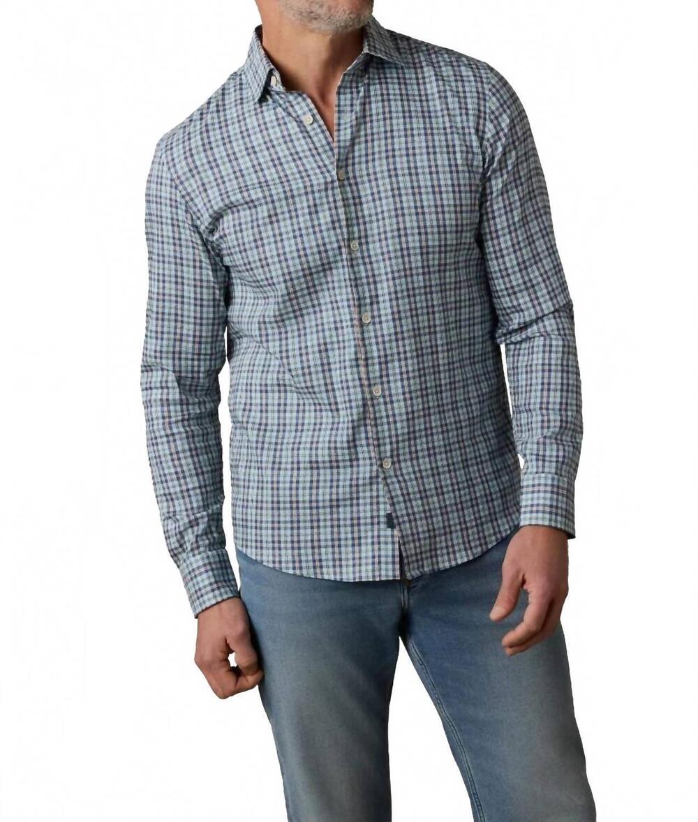 NEW FAHERTY movement monterey shirt in deep sea plaid